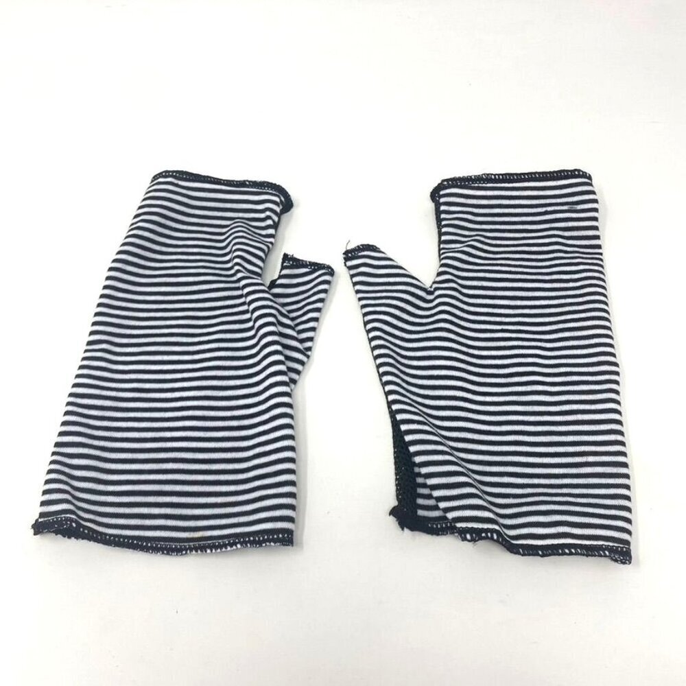 Fingerless Fashion Gloves Stripes Fishnet Accessory Costume Dance 80's  B8